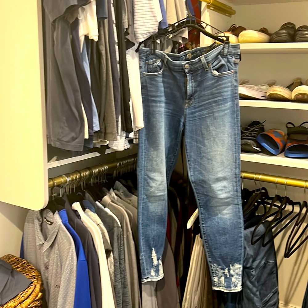 7 for all mankind ankle length distressed jeans
